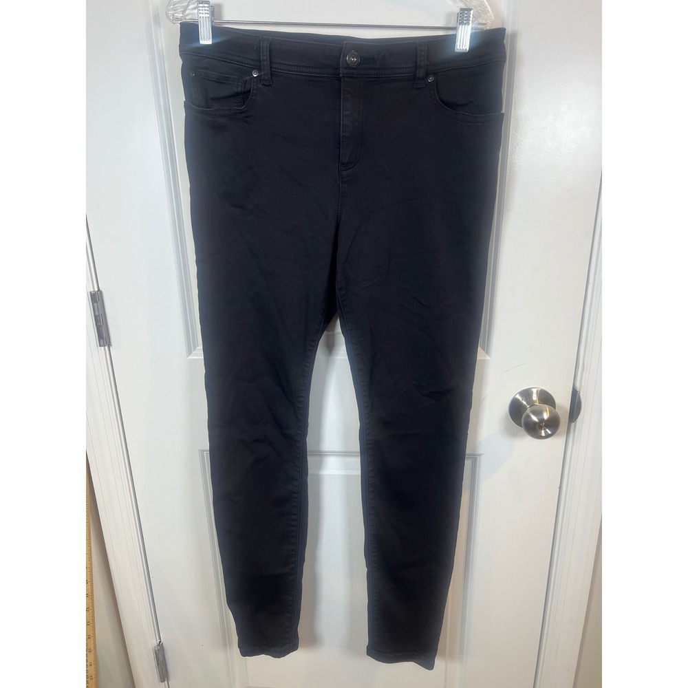 INC‎ Womens Skinny Leg Regular Fit Solid Black Pants Size 14